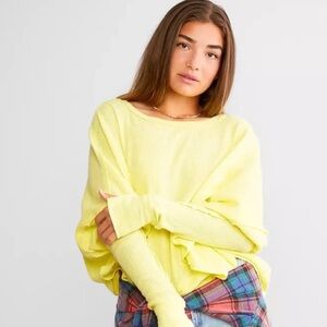 NWT We The Free Microphone Drop Thermal Bright Yellow Size XL